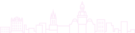 The skyline of Sheffield in outline form.